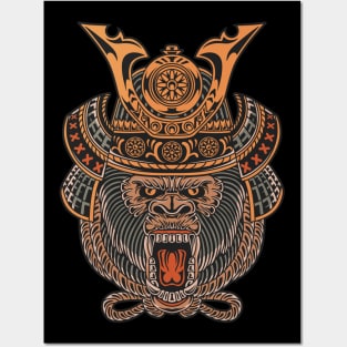 Samurai gorilla Posters and Art